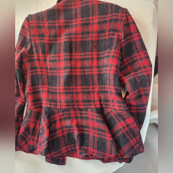 William Rast Justin Timberlake & Trace Avala Red and Black Plaid Jacket - Picture 5 of 6